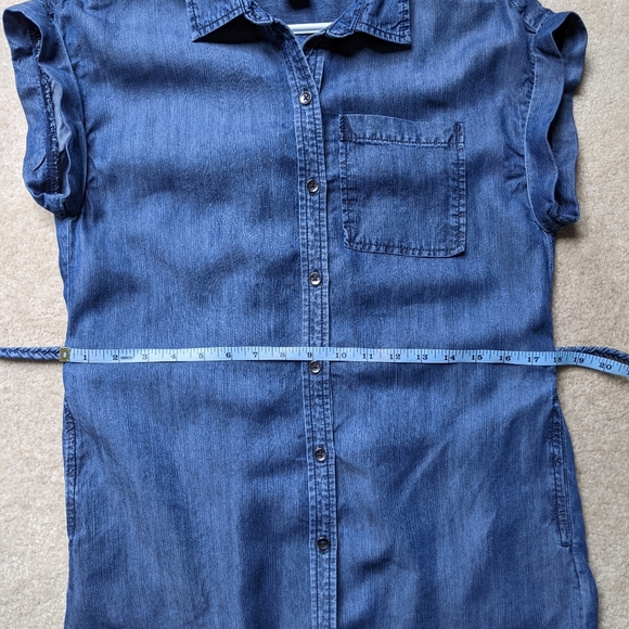 Jordache Denim Shirt Dress size S, Denim Braid Belt, Button Front - Picture 12 of 13